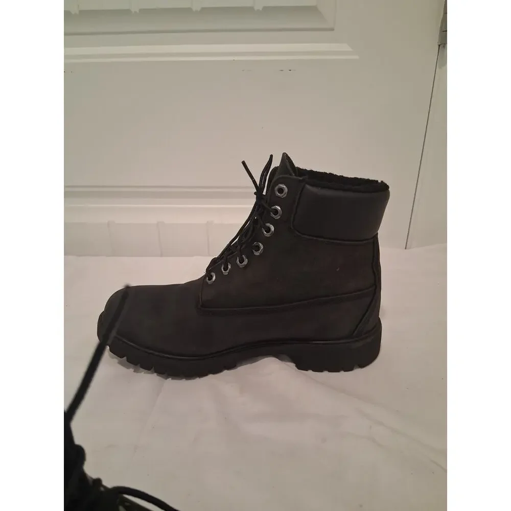 Timberland Black Waterproof Roll-Top Fleece Lined Boots 6